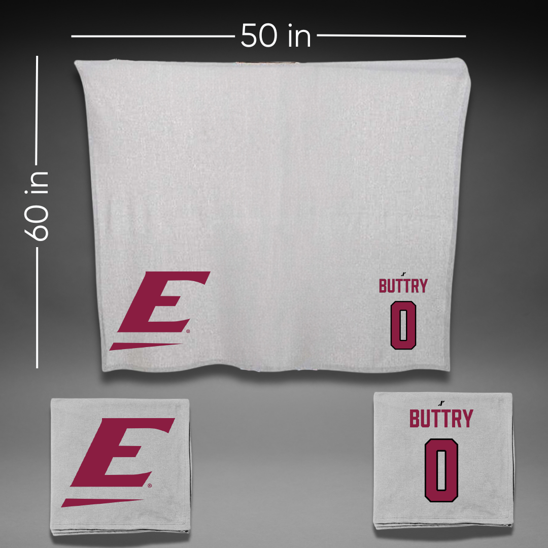 Eastern Kentucky University Basketball Gray Blanket - #0 Turner Buttry