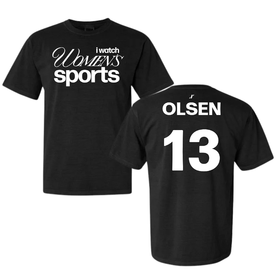 Basketball (W) Black WHM Comfort Colors Tee - #13 Lauren Olsen