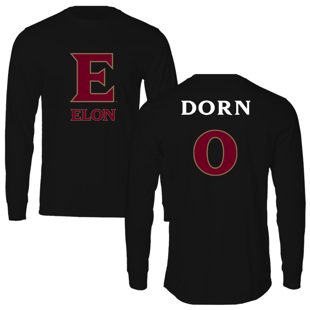 Elon University Basketball Black Performance Long Sleeve - #0 Nick Dorn