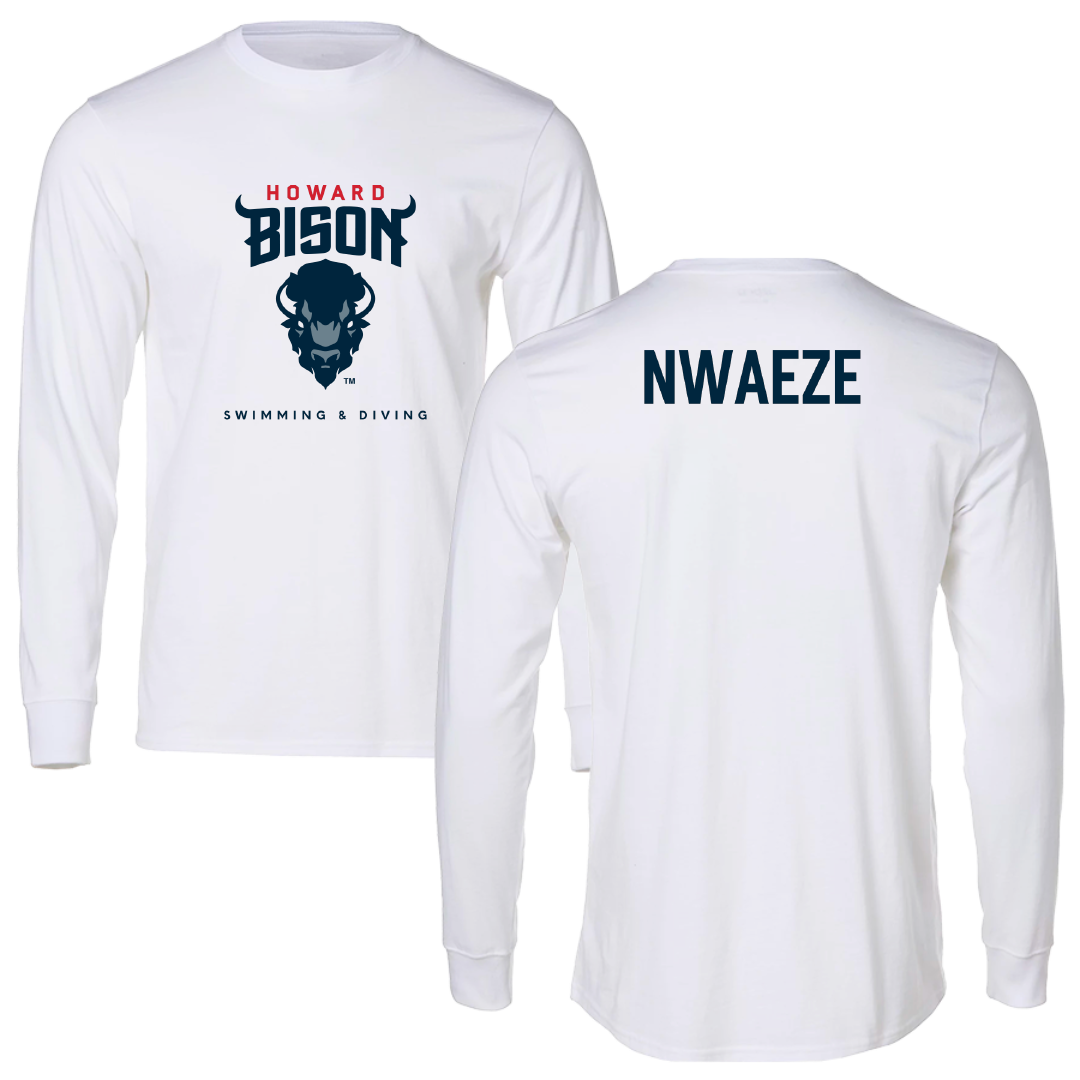 Howard University Swimming & Diving White Long Sleeve - Zuilda Nwaeze