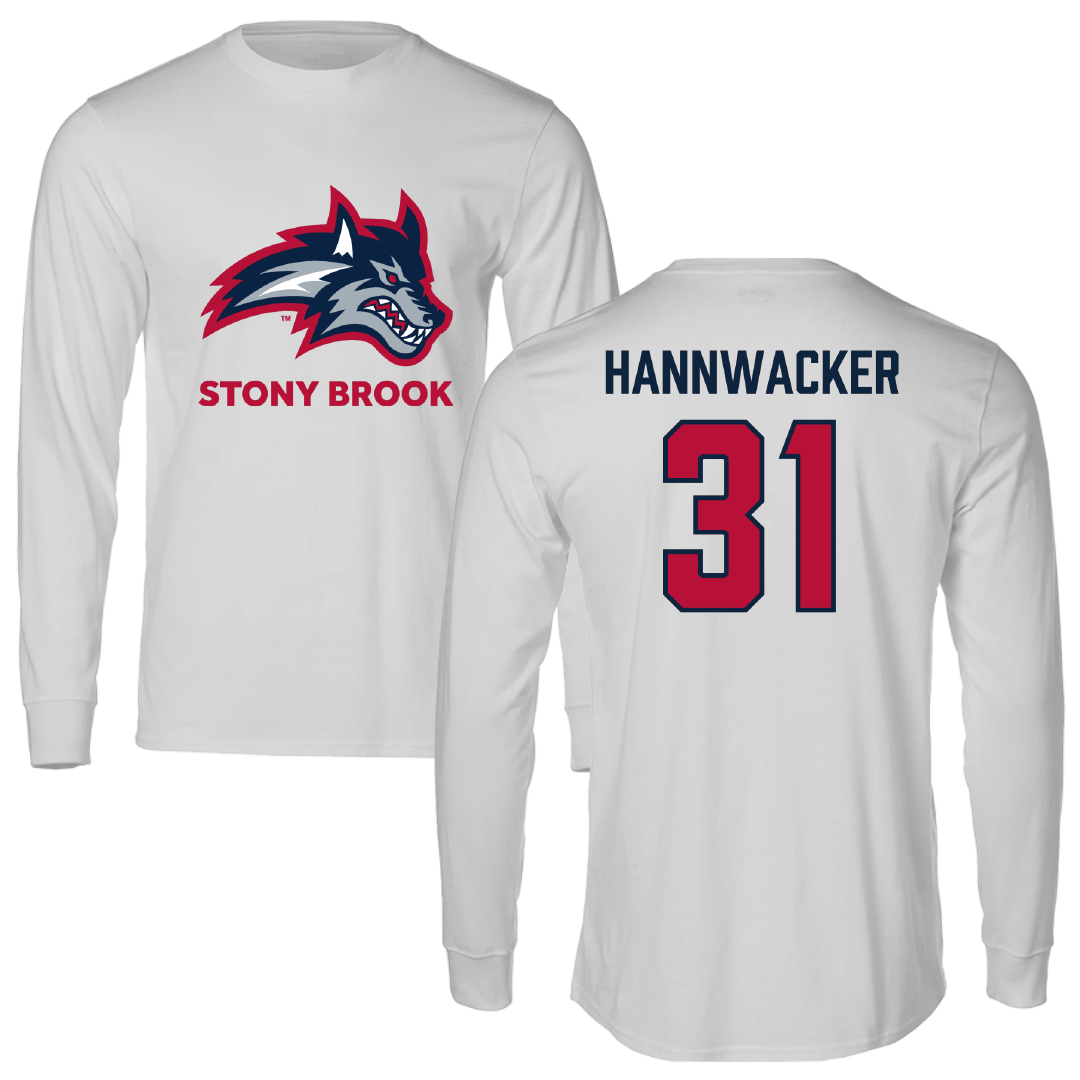 Stony Brook University Soccer Light Gray Long Sleeve - #31 Sammy Hannwacker