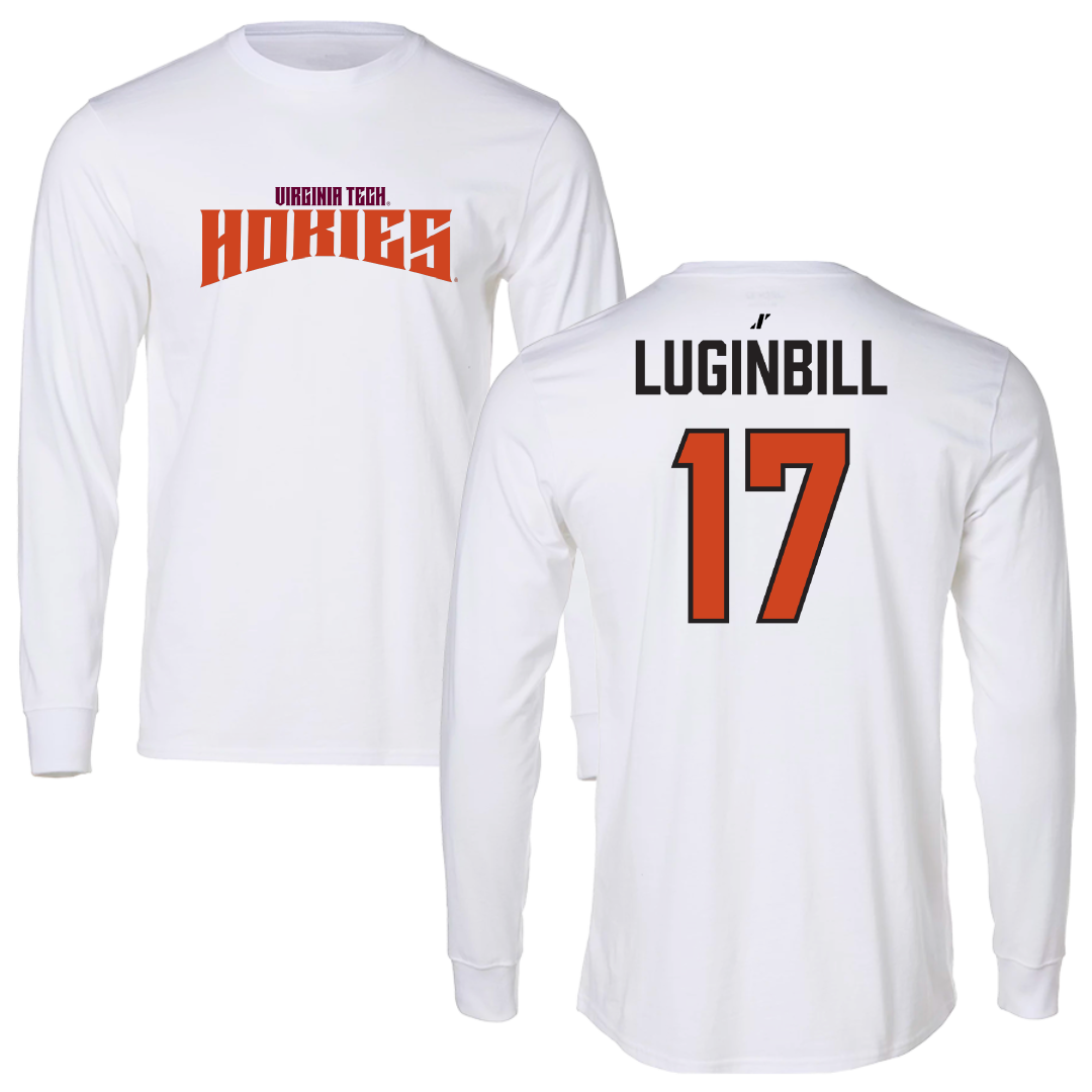 Virginia Tech Softball White Classic Performance Long Sleeve - #17 Haley Luginbill
