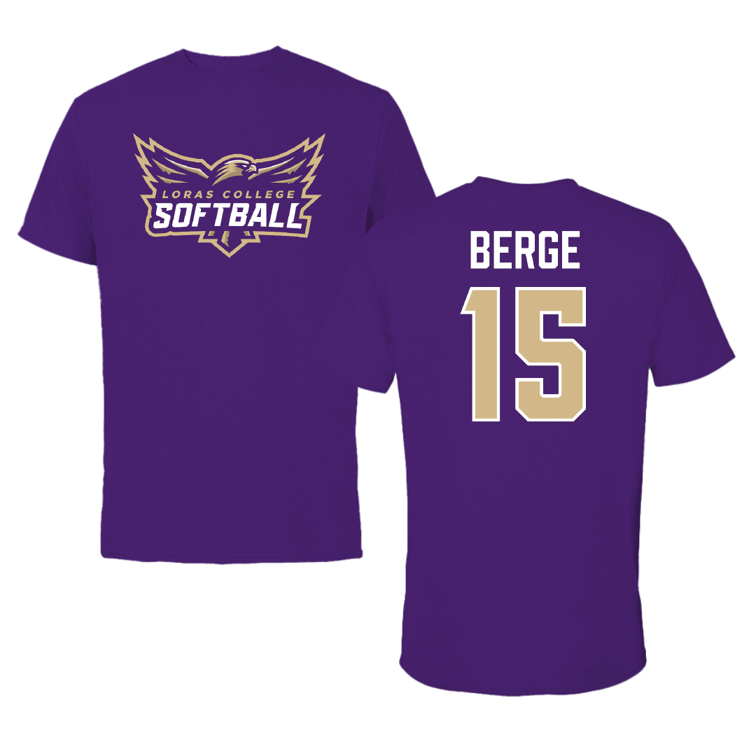 Loras College Softball Purple Softball Tee - #15 Karlee Berge