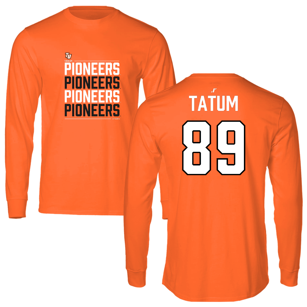 Tusculum University Football Orange General Performance Long Sleeve - #89 Trent Tatum