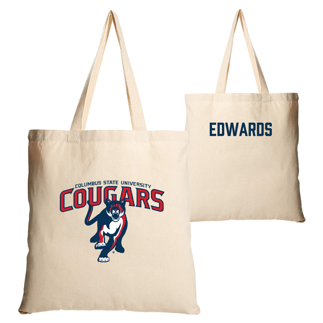 Columbus State University Cheer Tan Canvas Tote Bag - Marc Edwards