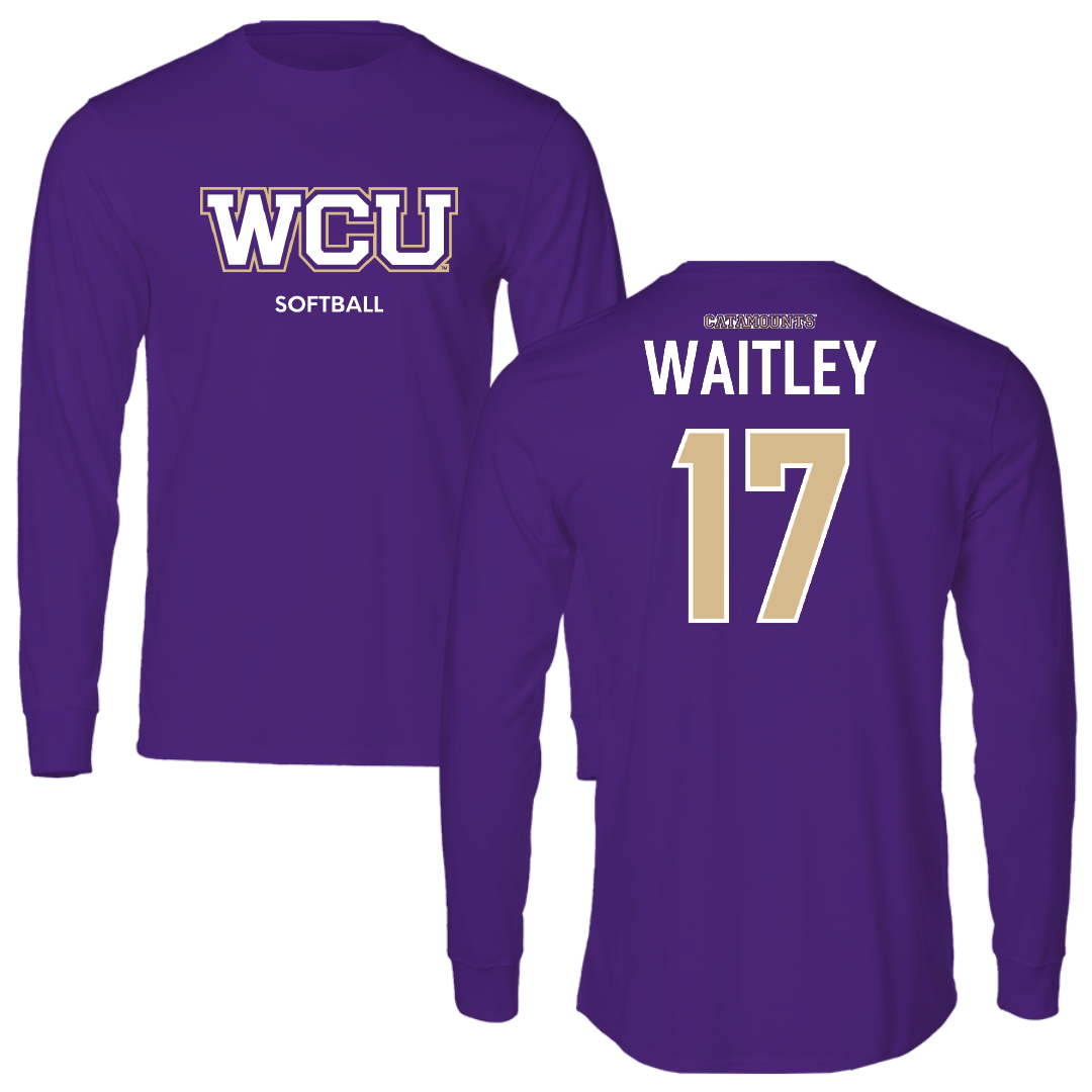 Western Carolina University Softball Purple Performance Long Sleeve - #17 Taylor Waitley