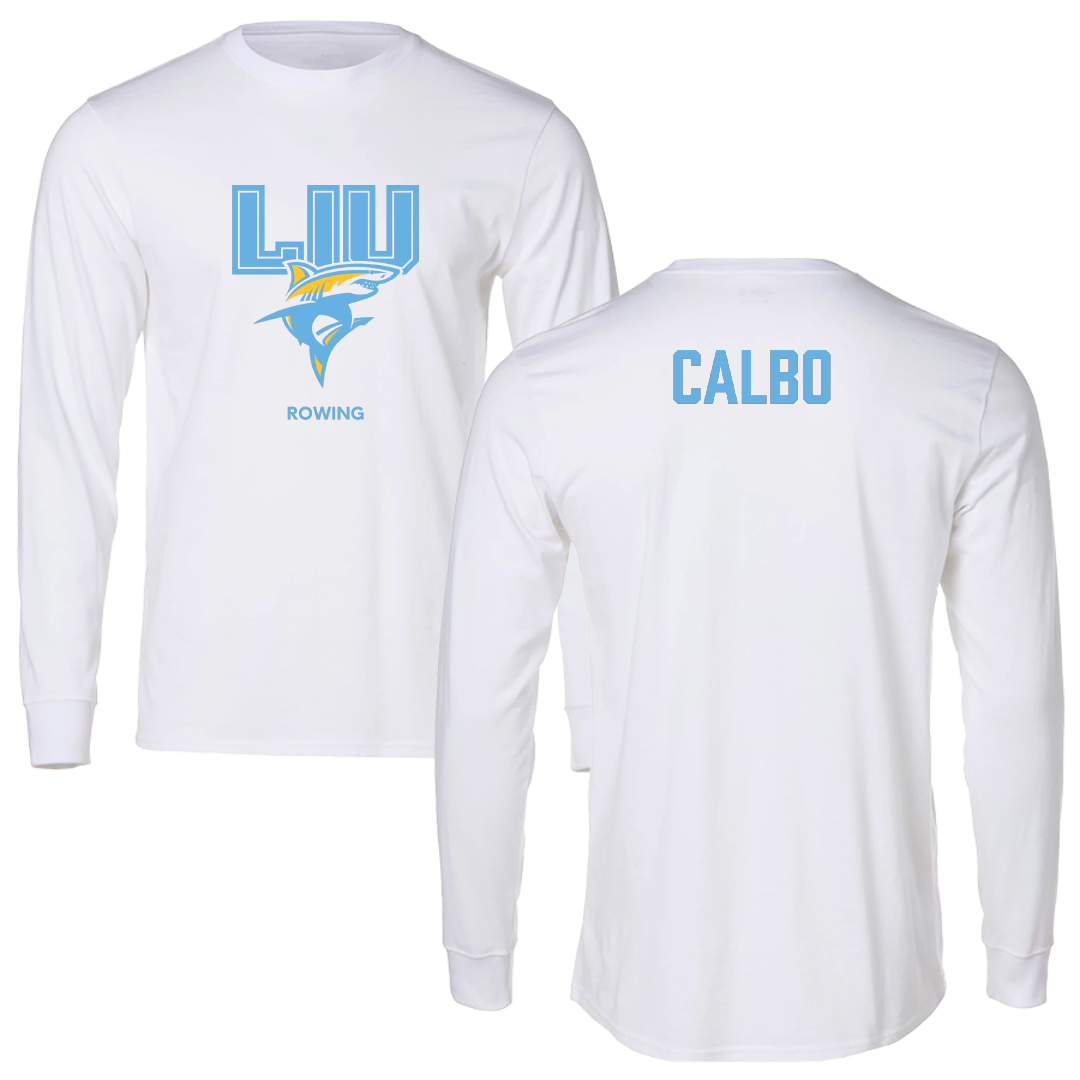 Long Island University Rowing (W) White Block Long Sleeve - Olivia Calbo