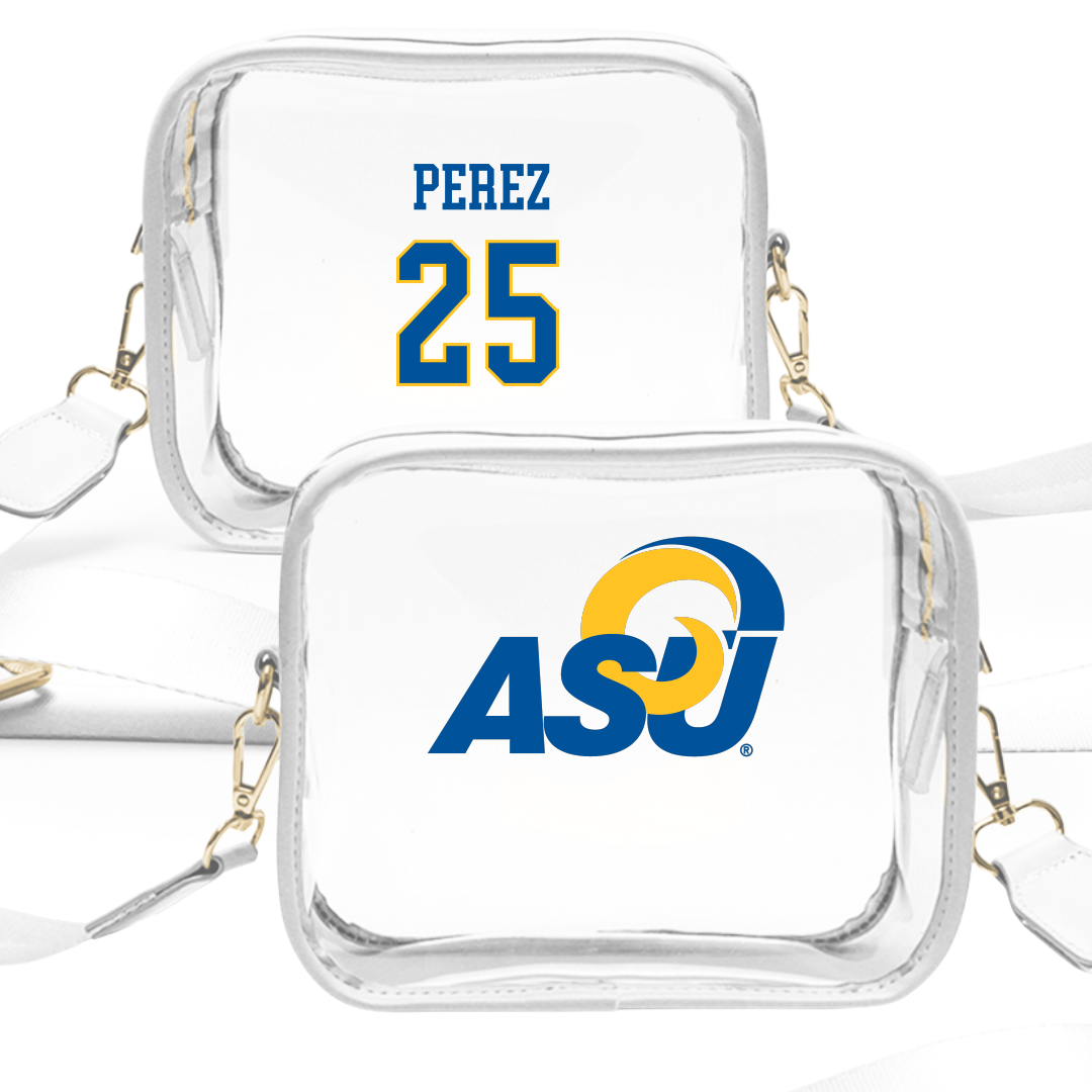 Angelo State University Volleyball (W) White Clear Stadium Bag - #25 Krizia Perez