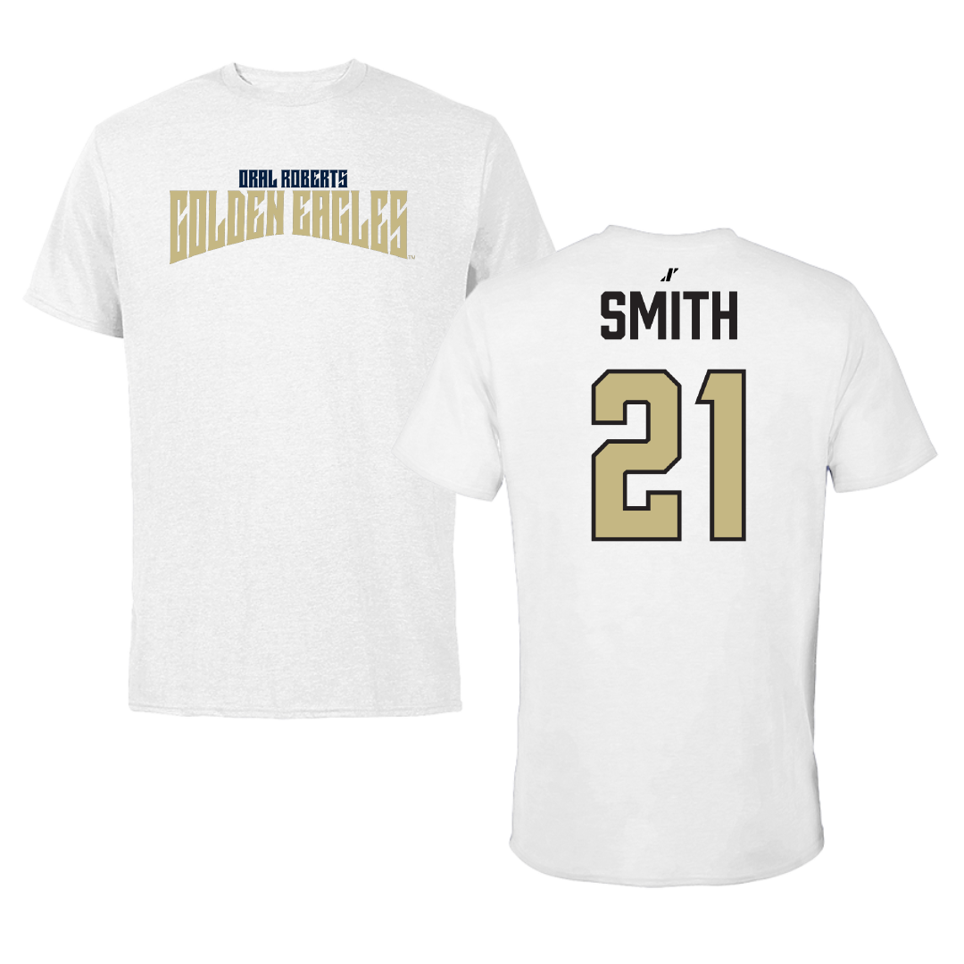 Oral Roberts University Soccer White Classic Tee - #21 Daniel Smith
