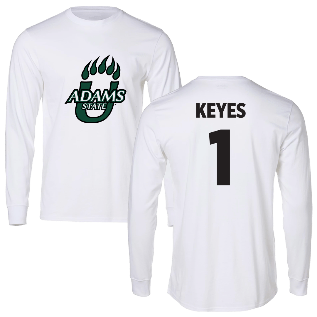 Adams State University Soccer (W) White Performance Long Sleeve - #1 Kena Keyes