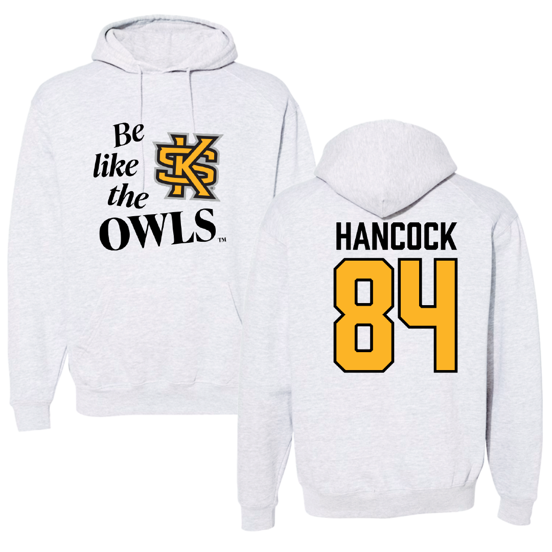 Kennesaw State University Football Light Gray Be Like Us Hoodie - #84 Gatlin Hancock