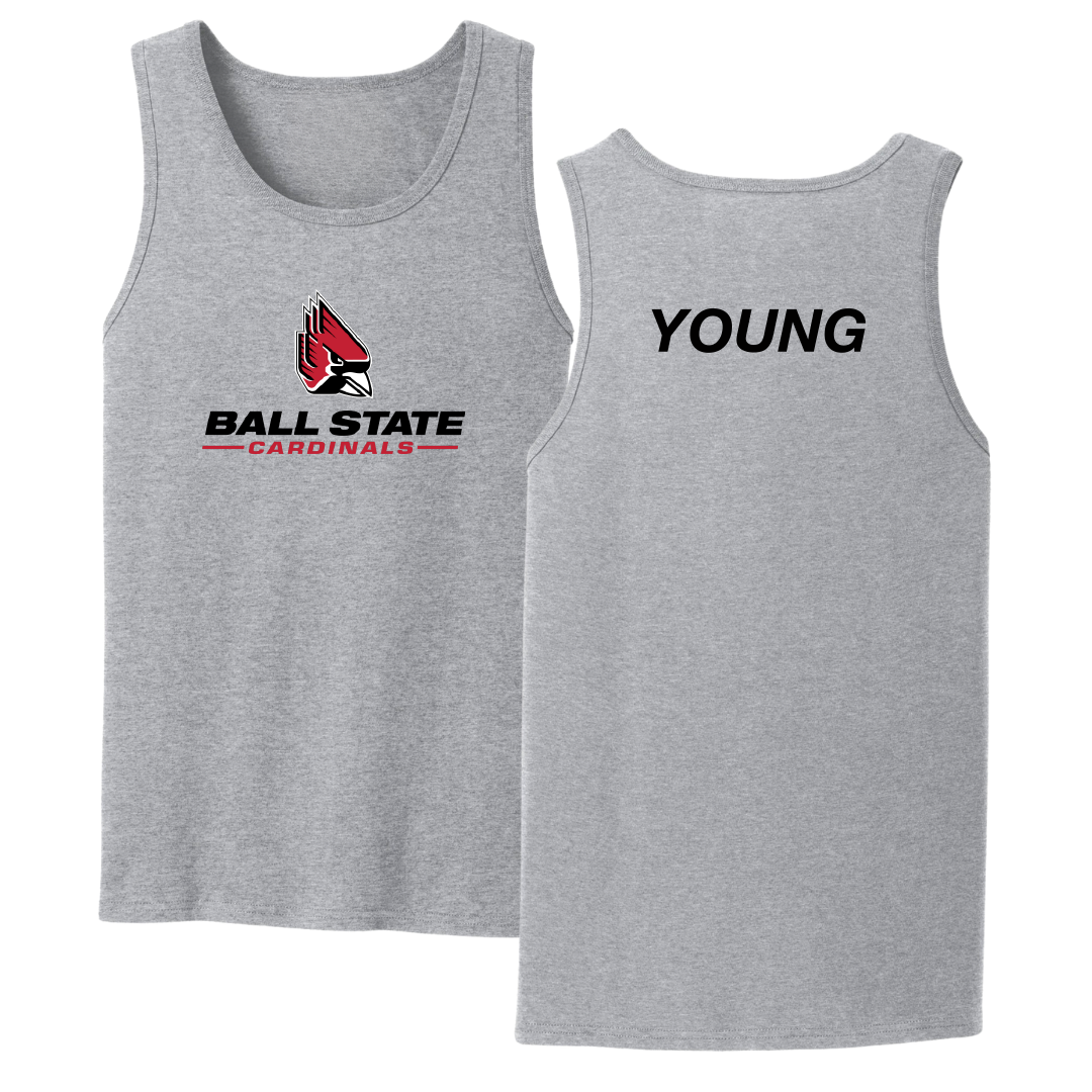 Ball State University Swimming & Diving Sport Gray Tank Top - Mason Young