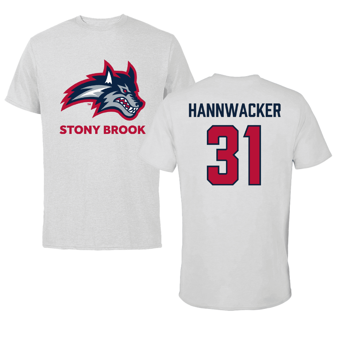 Stony Brook University Soccer Light Gray Tee - #31 Sammy Hannwacker