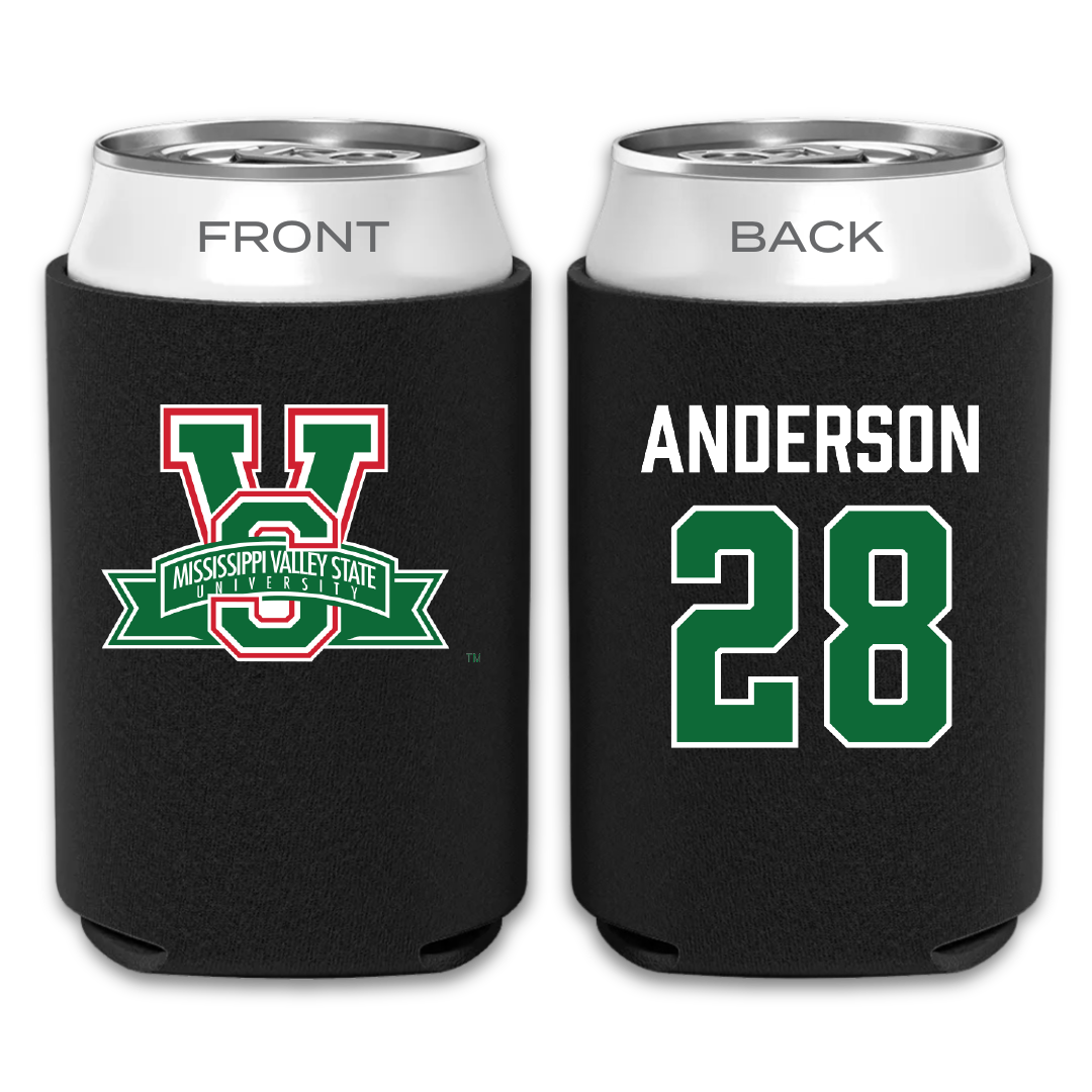 Mississippi Valley State University Football Black Can Cooler - #28 Jordan Anderson
