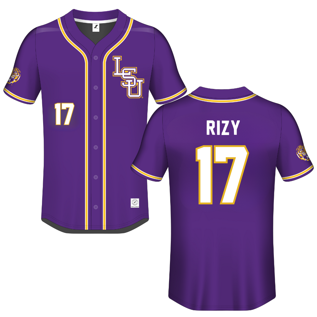 Louisiana State University Purple Button-Down Jersey - #17 Mavrick Rizy