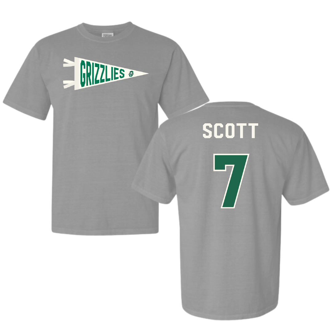 Adams State University Football Light Gray Pennant Comfort Colors Tee - #7 Jalen Scott