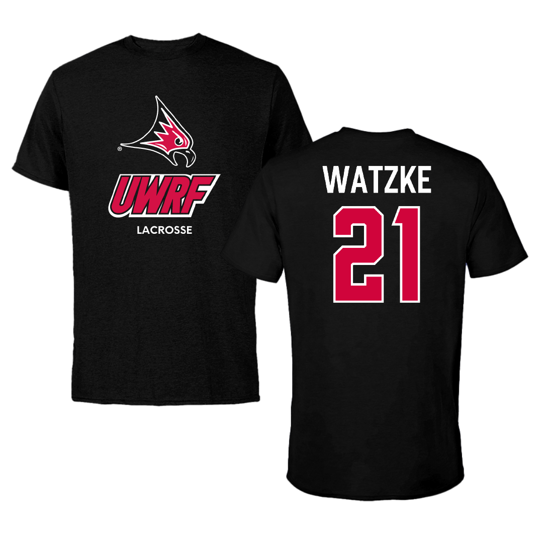 University of Wisconsin-River Falls Lacrosse (W) Black Performance Tee - #21 Avery Watzke
