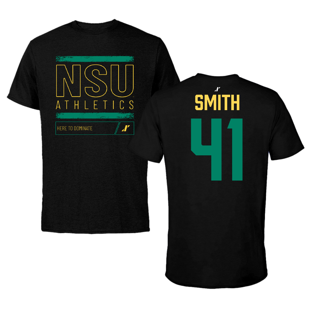 Norfolk State University Football Black Dominate Performance Tee - #41 Jayden Smith