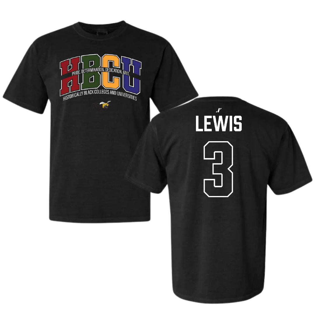 Alabama State University Football Black HBCU Comfort Colors Tee - #3 Keane Lewis