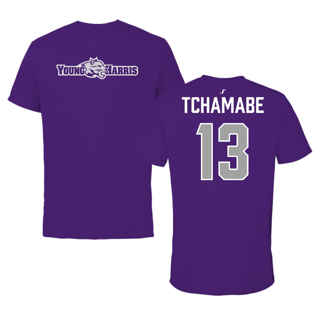 Young Harris College Basketball (W) Purple Tee - #13 Joy Tchamabe