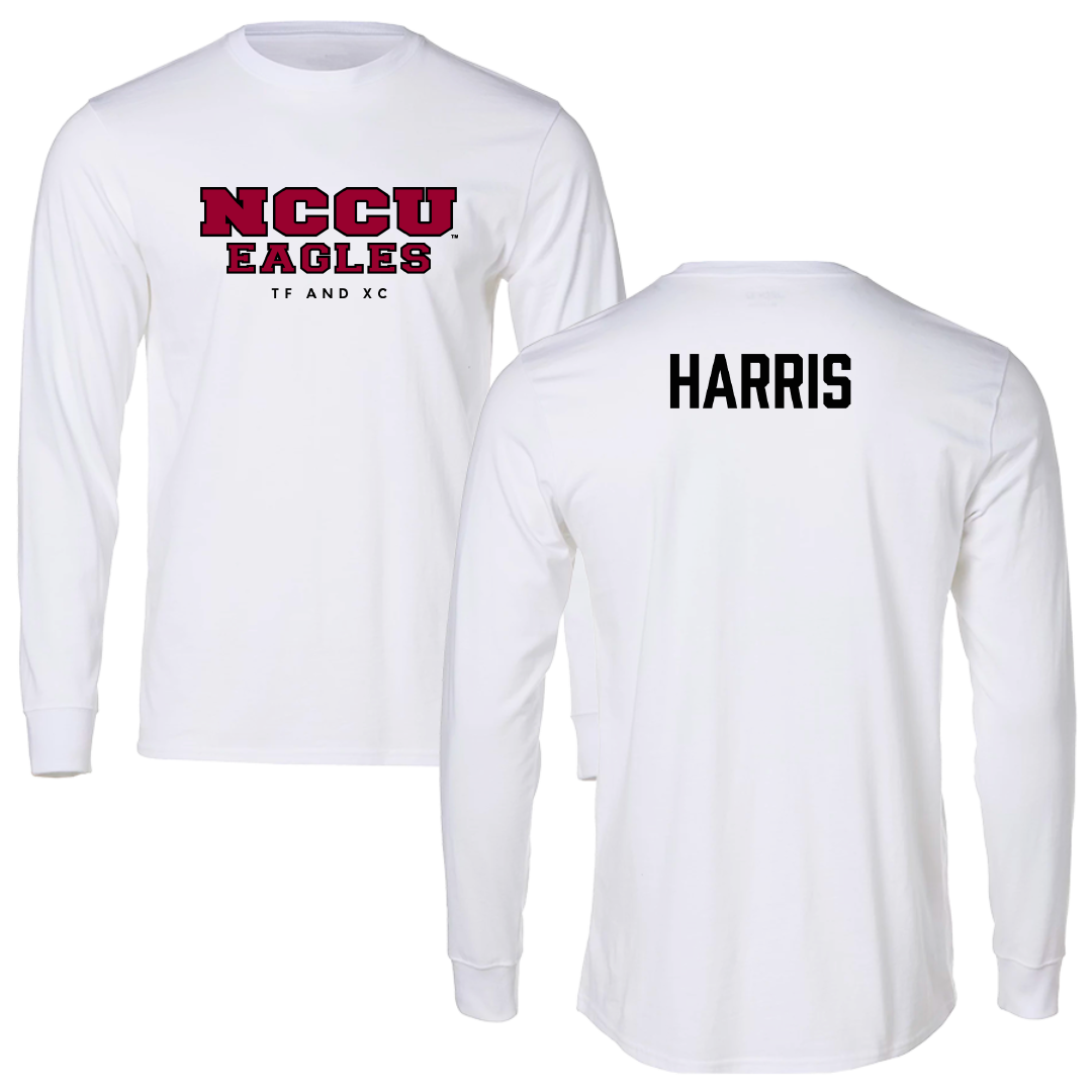 North Carolina Central University TF and XC White Long Sleeve - Jaeda Harris