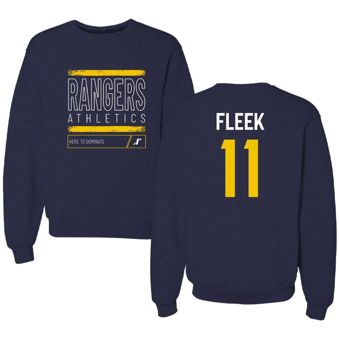 Regis University (Colorado) Baseball Navy Dominate Crewneck - #11 Linus Fleek