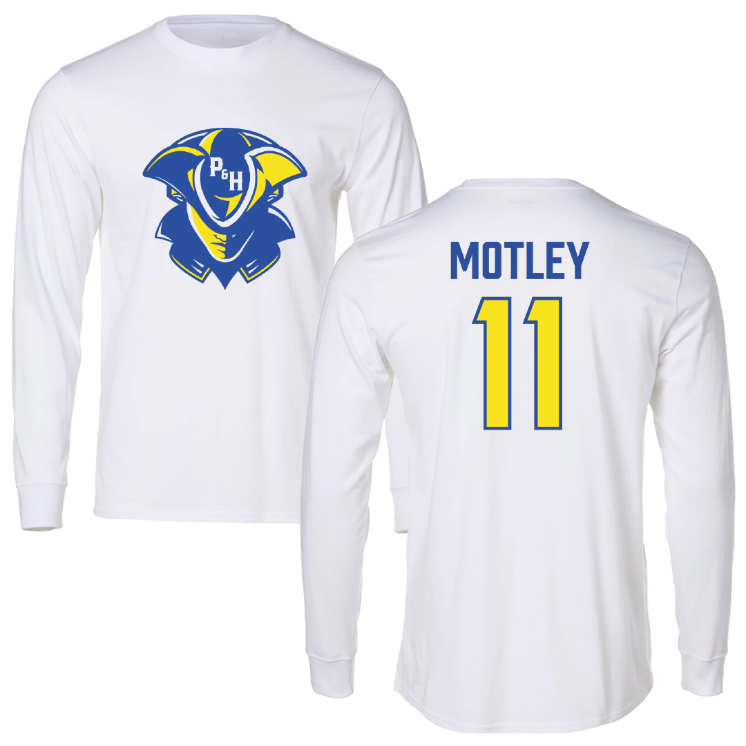 Patrick & Henry Community College Softball White Performance Long Sleeve - #11 Kinzee Motley