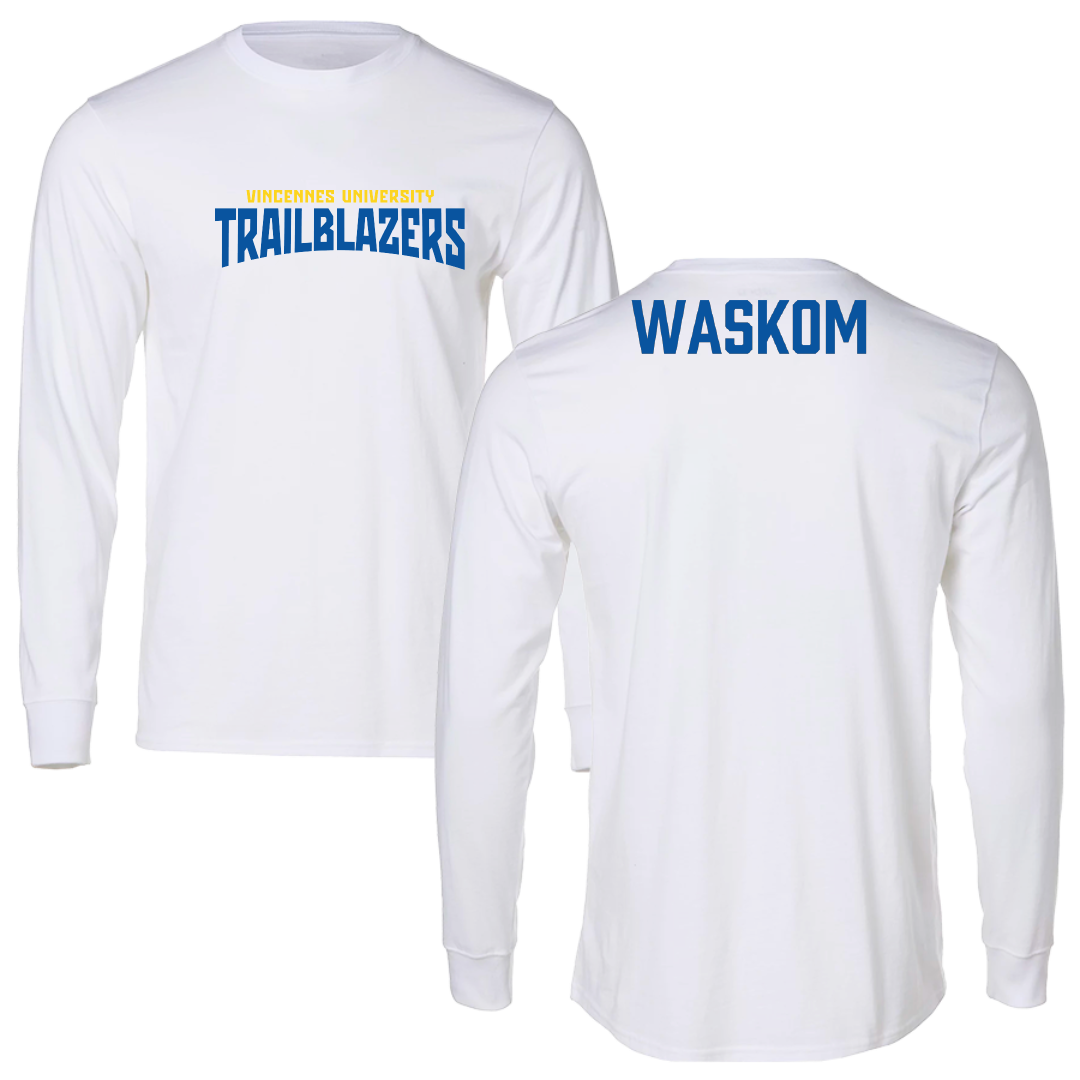 Vincennes University Bowling (M) White Classic Long Sleeve - Dakota Waskom