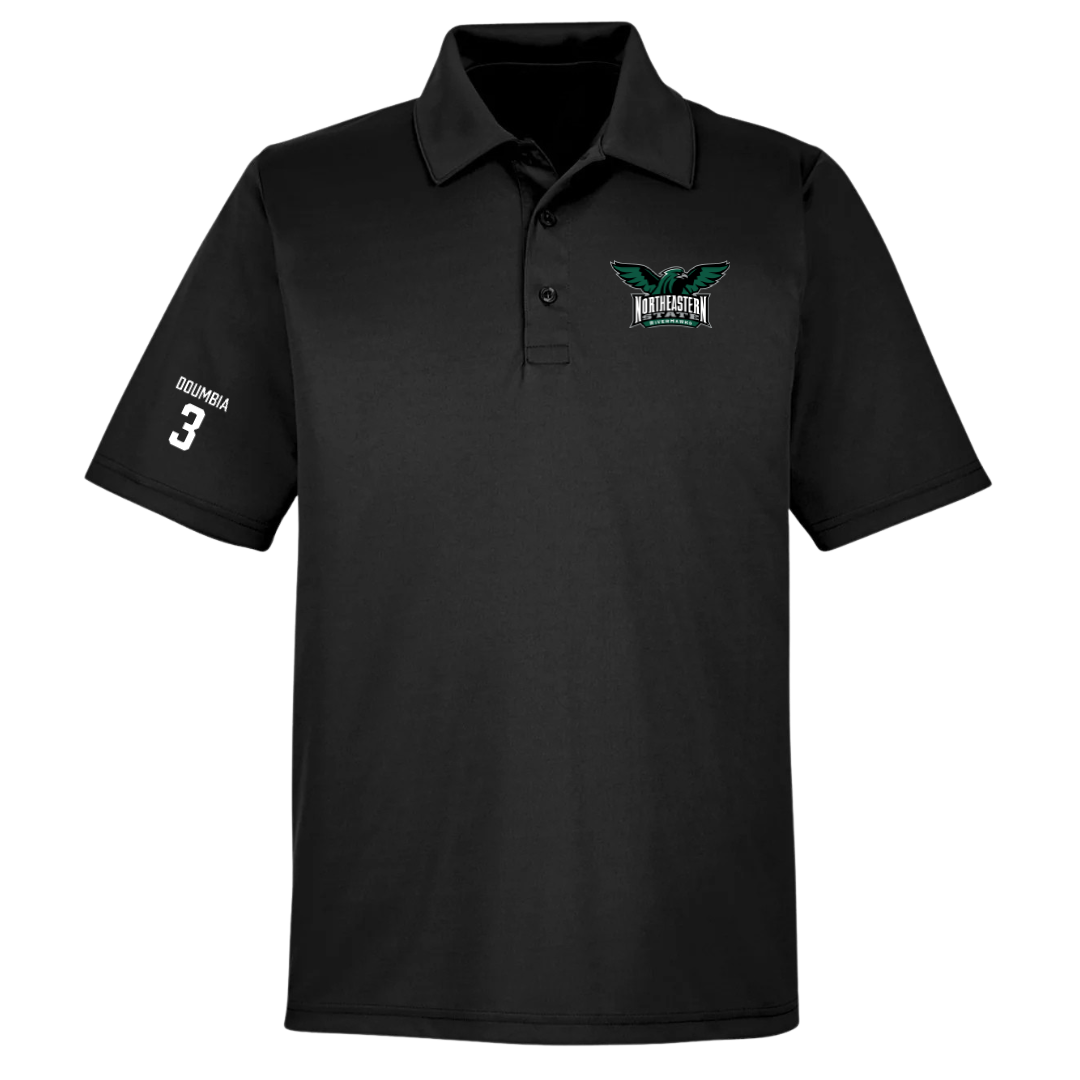 Northeastern State University Football Black Polo - #3 Ousmane Doumbia