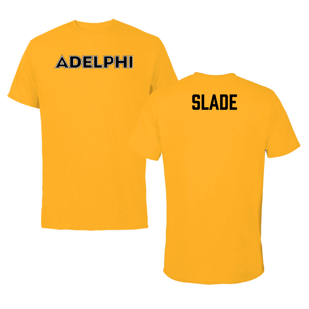 Adelphi University Golf (W) Gold Performance Tee - Cat Slade
