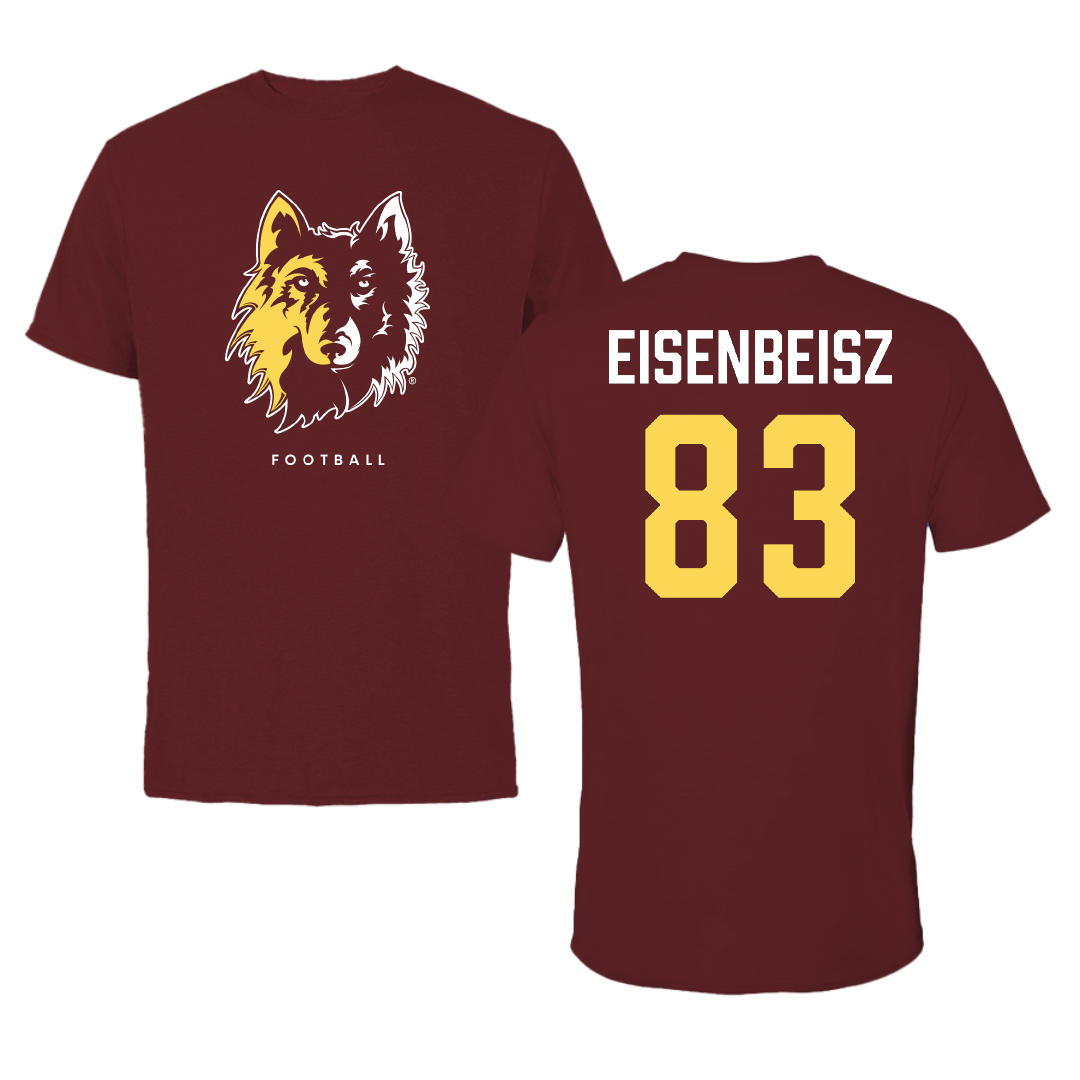 Northern State University Football Maroon Tee - #83 Cooper Eisenbeisz