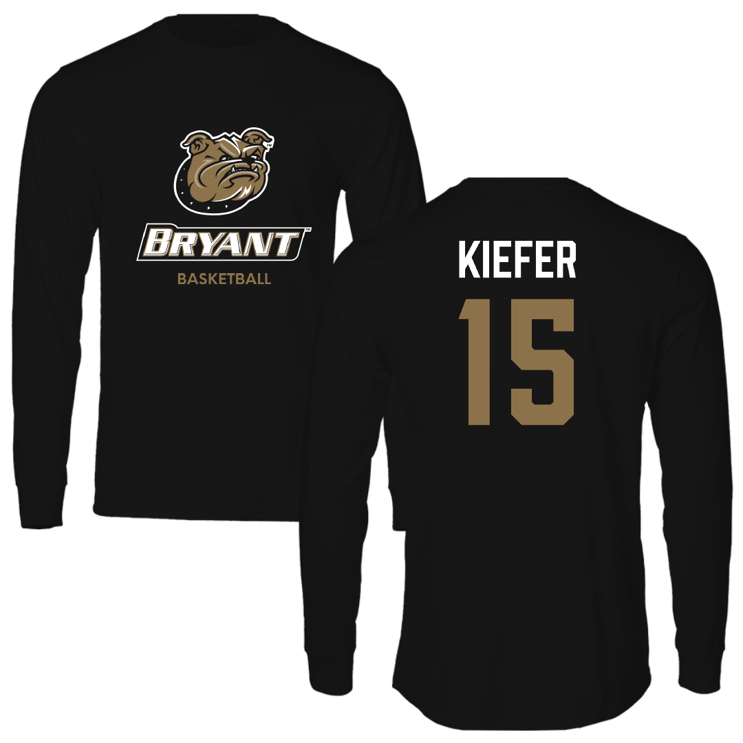 Bryant University Basketball (W) Black Performance Long Sleeve - #15 Dana Kiefer