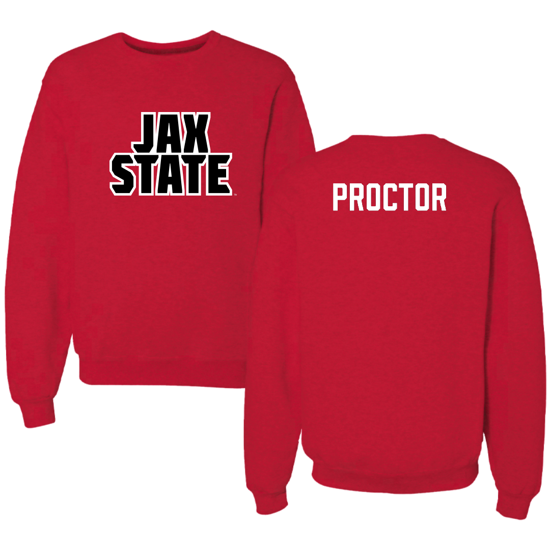 Jacksonville State University TF and XC Red Crewneck - JR Proctor