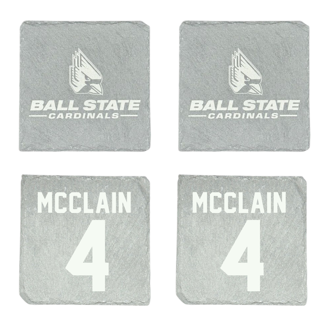 Ball State University Football Stone Coaster (4 Pack)  - #4 Eric McClain