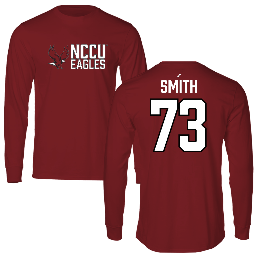 North Carolina Central University Football Cardinal General Long Sleeve - #73 Marcus Smith