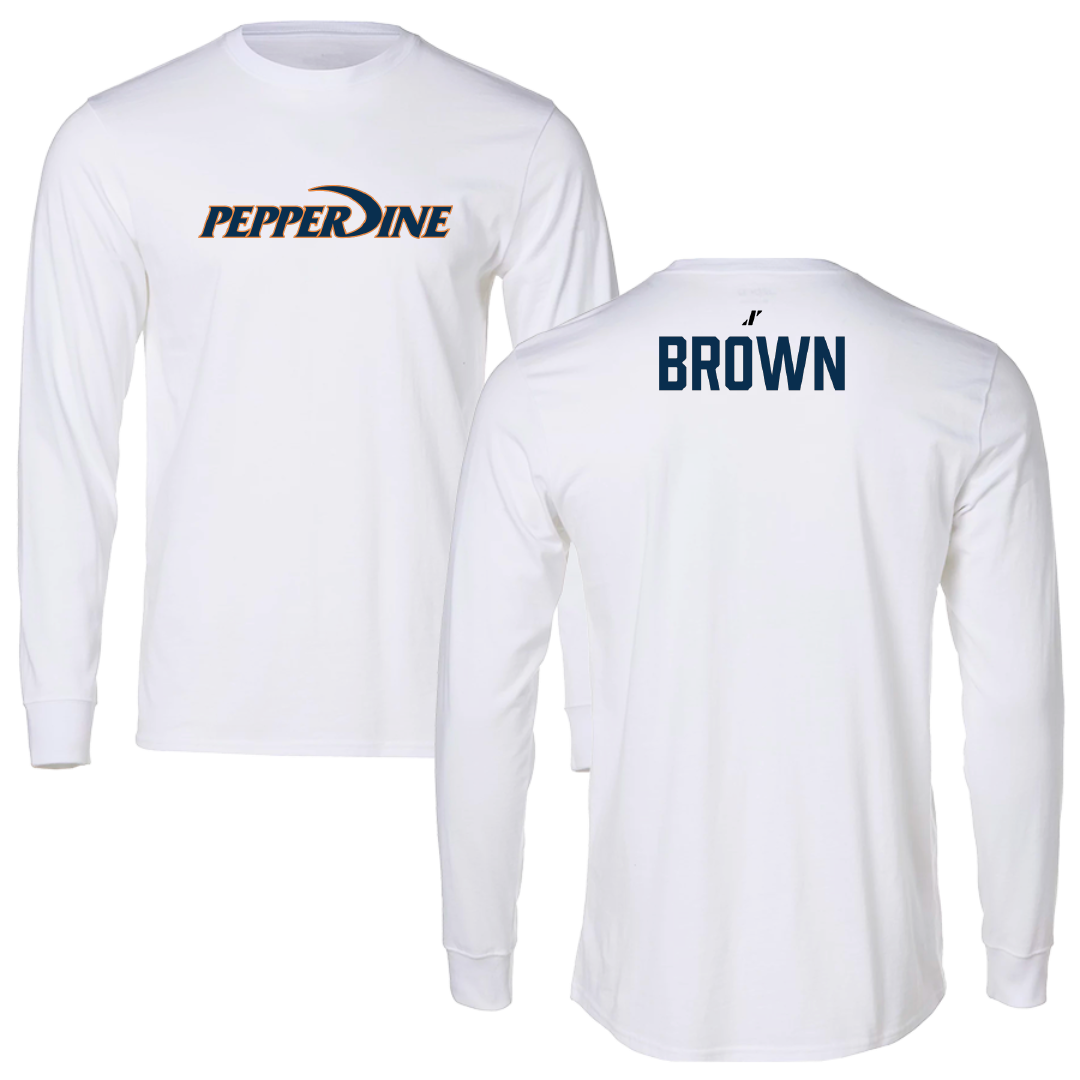 Pepperdine University Baseball White Long Sleeve - Carter Brown