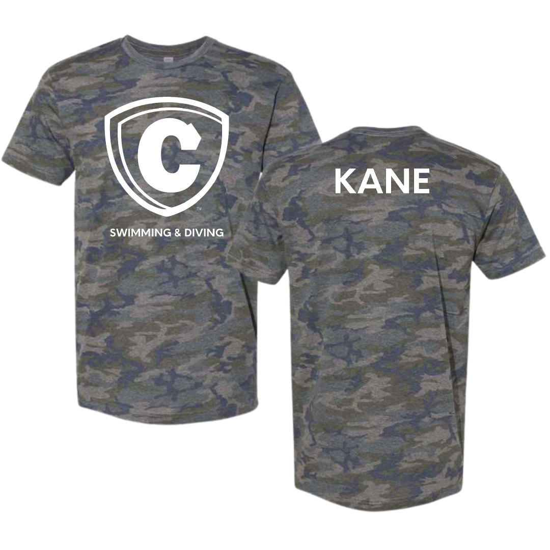 Carthage College Swimming & Diving Vintage Camo Tee - Jillian Kane
