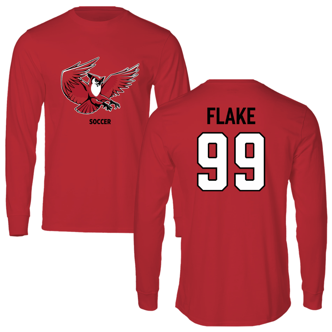 Keene State College Soccer (M) Red Performance Long Sleeve - #99 Carson Flake