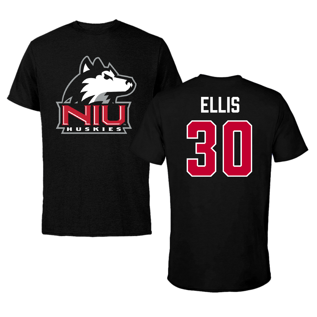 Northern Illinois University Football Black Tee - #30 Andruw Ellis