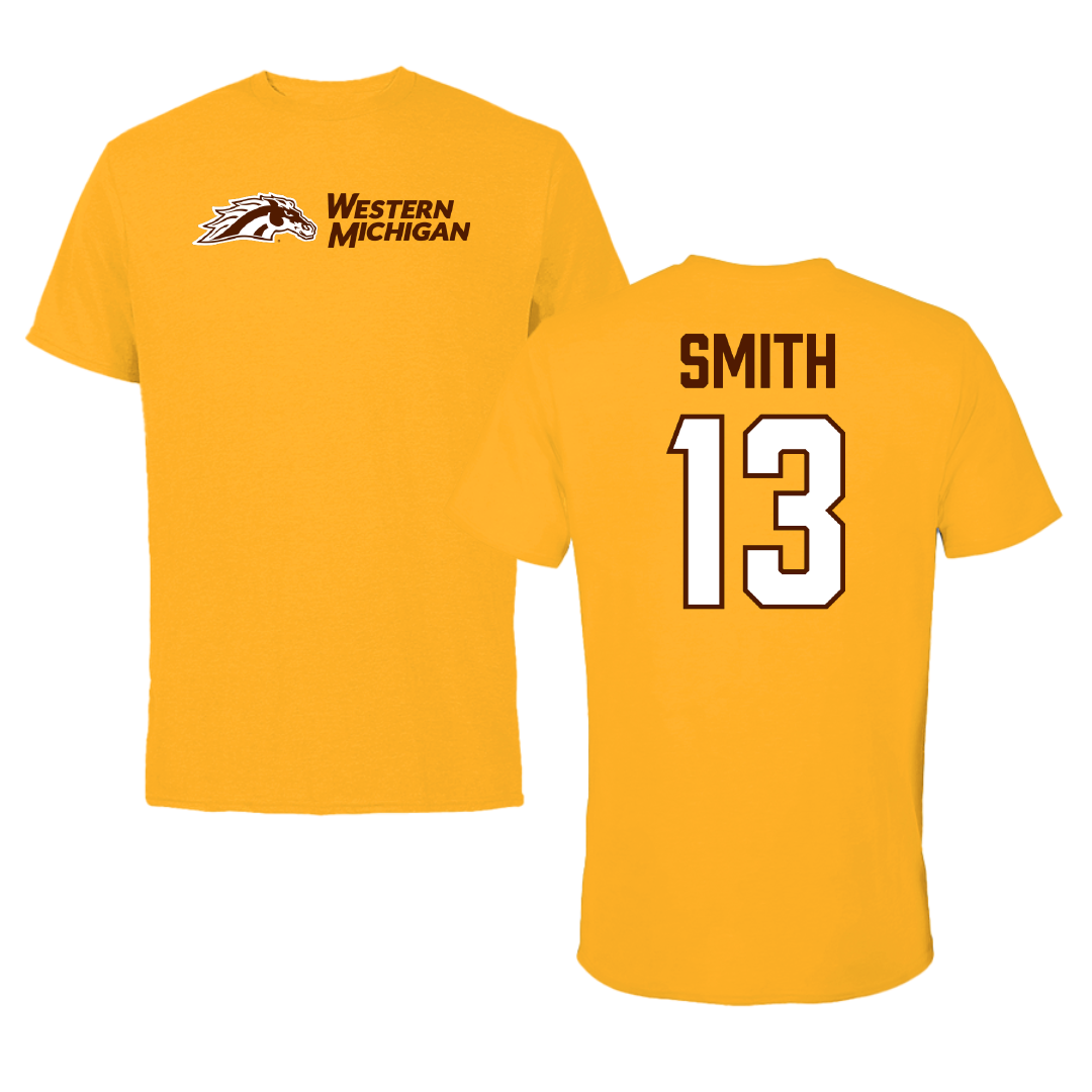 Western Michigan University Soccer Gold Tee - #13 Liam Smith