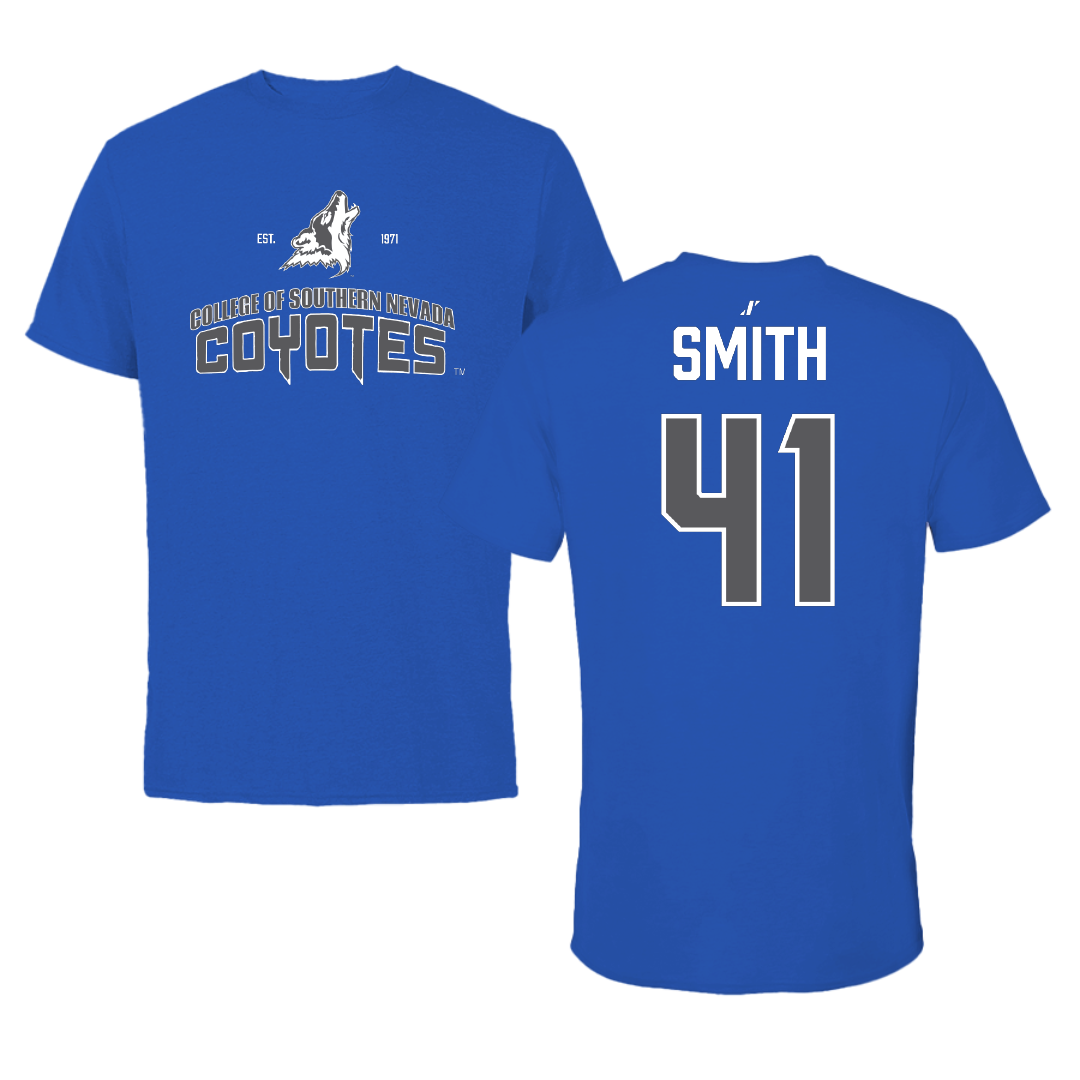College of Southern Nevada Baseball Blue General Tee - #41 Grant Smith