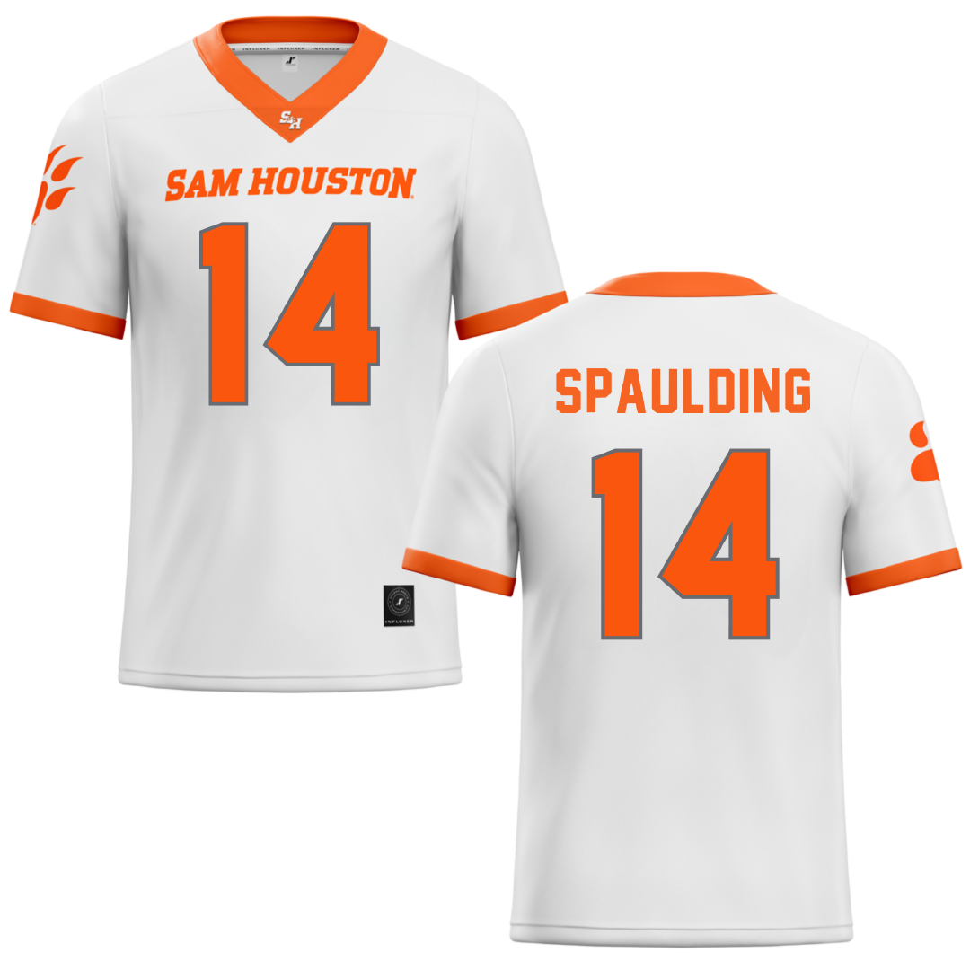 Sam Houston State University White Football Jersey - #14 Bryen Spaulding