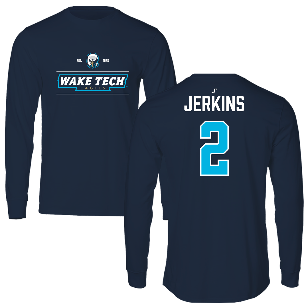 Wake Tech Community College Basketball (W) Navy General Long Sleeve - #2 Hannah Jerkins