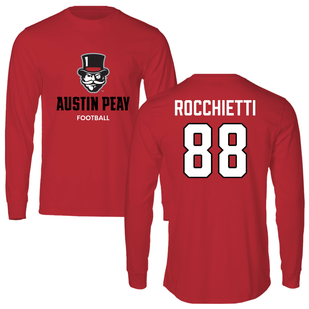 Austin Peay State University Football Red Mascot Long Sleeve - #88 Corey Rocchietti