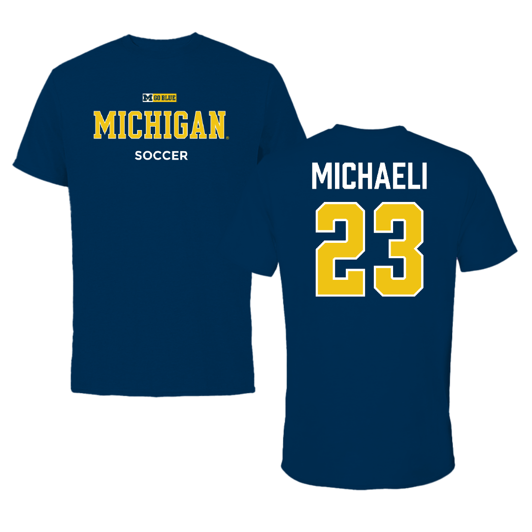University of Michigan Soccer (M) Navy Tee - #23 Guy Michaeli
