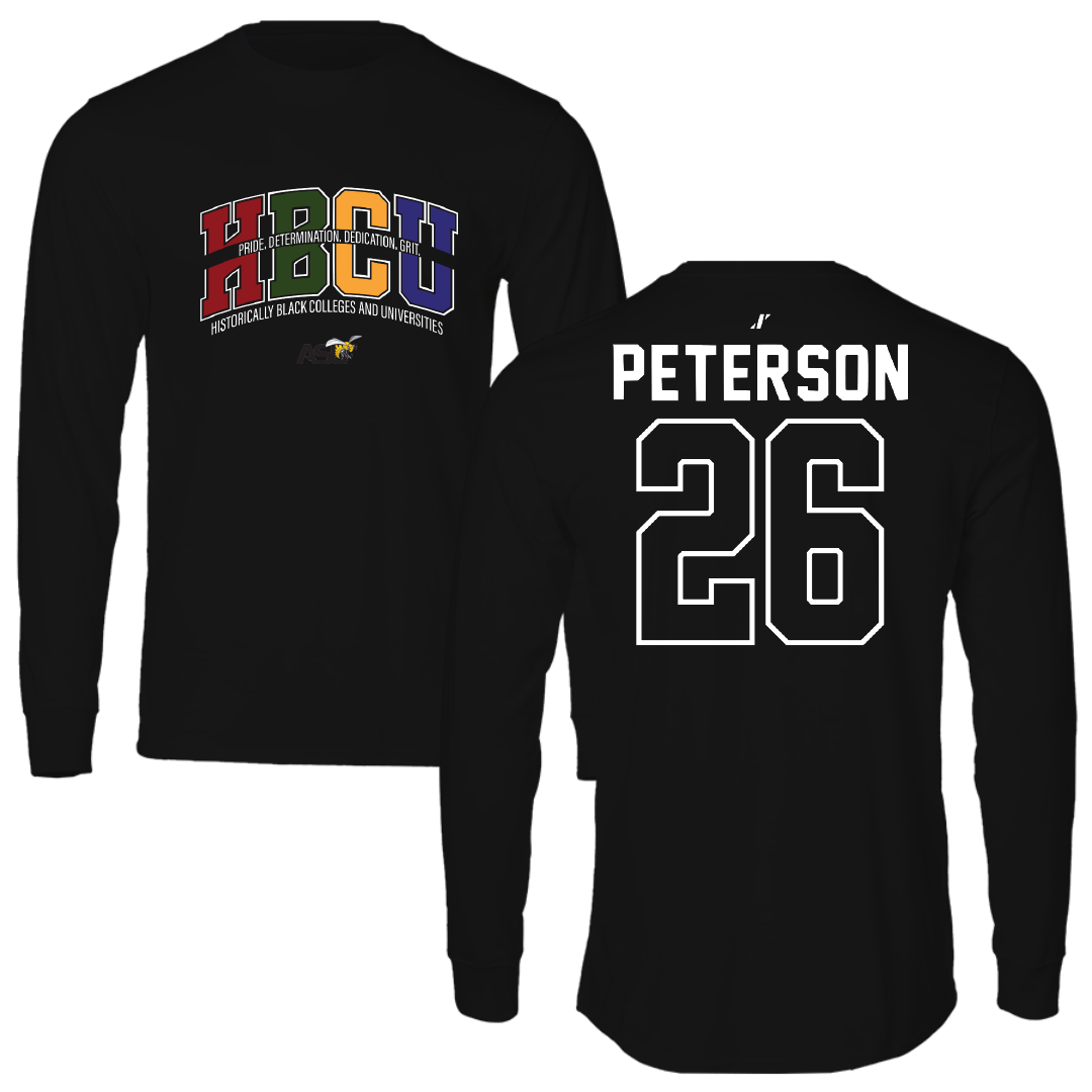 Alabama State University Baseball Black HBCU Performance Long Sleeve - #26 James Peterson