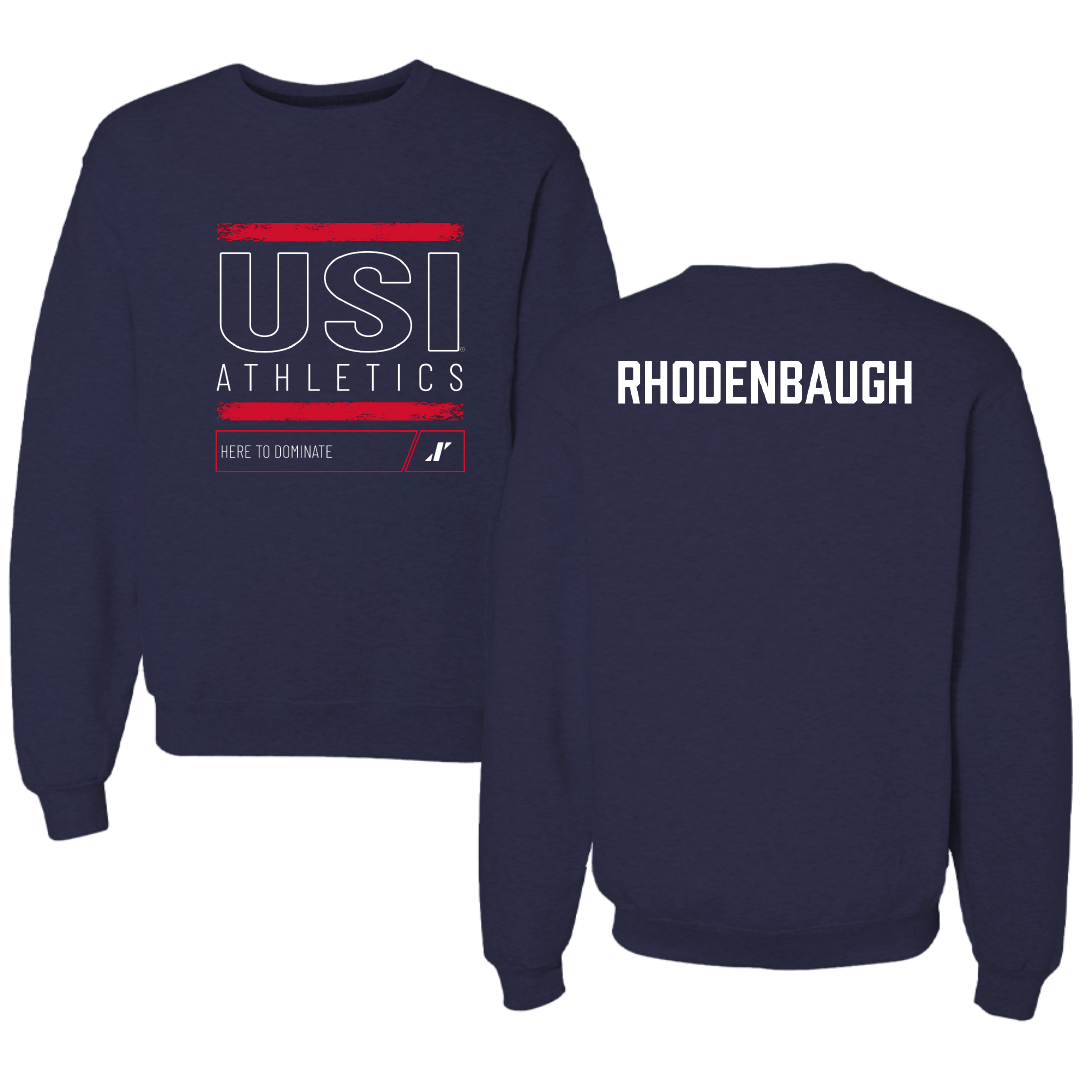 University of Southern Indiana Swimming & Diving Navy Dominate Crewneck - Heidi Rhodenbaugh
