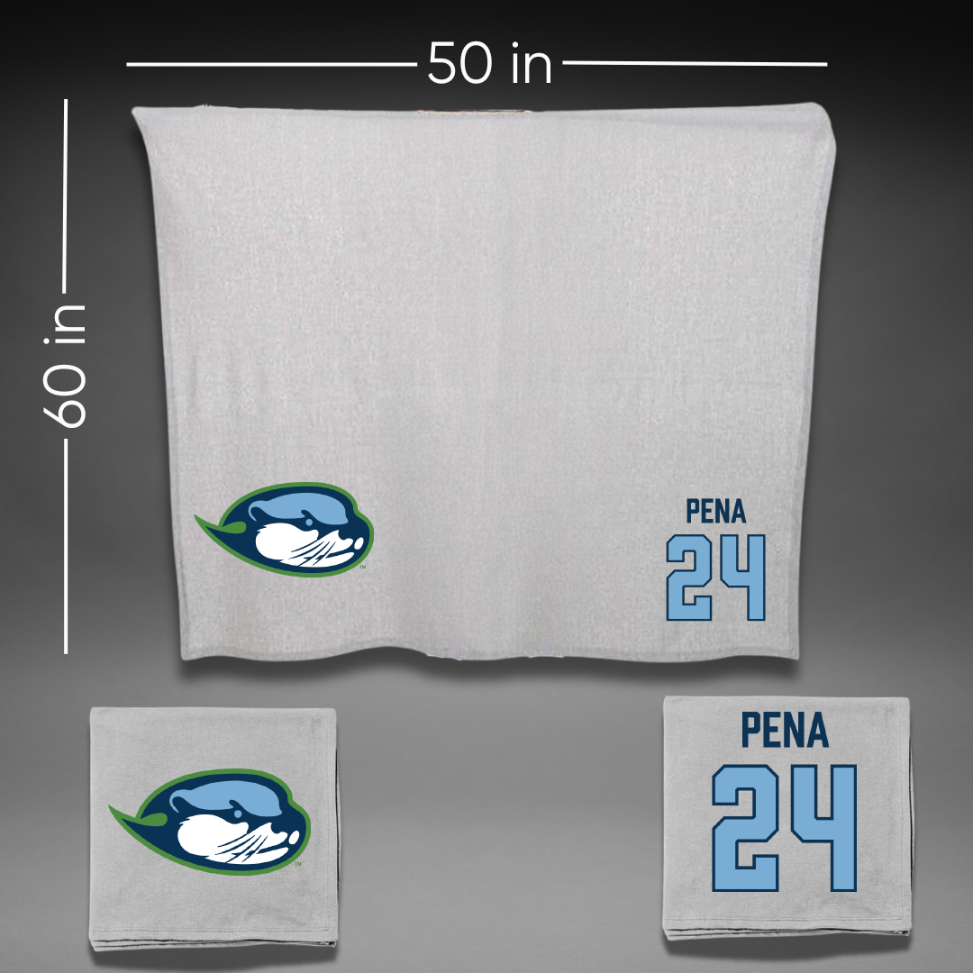 Cal State Monterey Bay Basketball Gray Blanket - #24 Janelle Pena