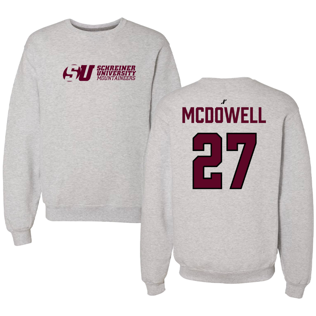 Schreiner University Baseball Light Gray Crewneck - #27 Hunter McDowell