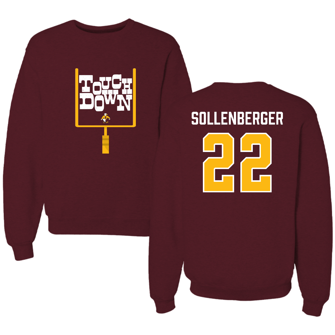 Salisbury University Football Maroon Touchdown Crewneck - #22 Carter Sollenberger